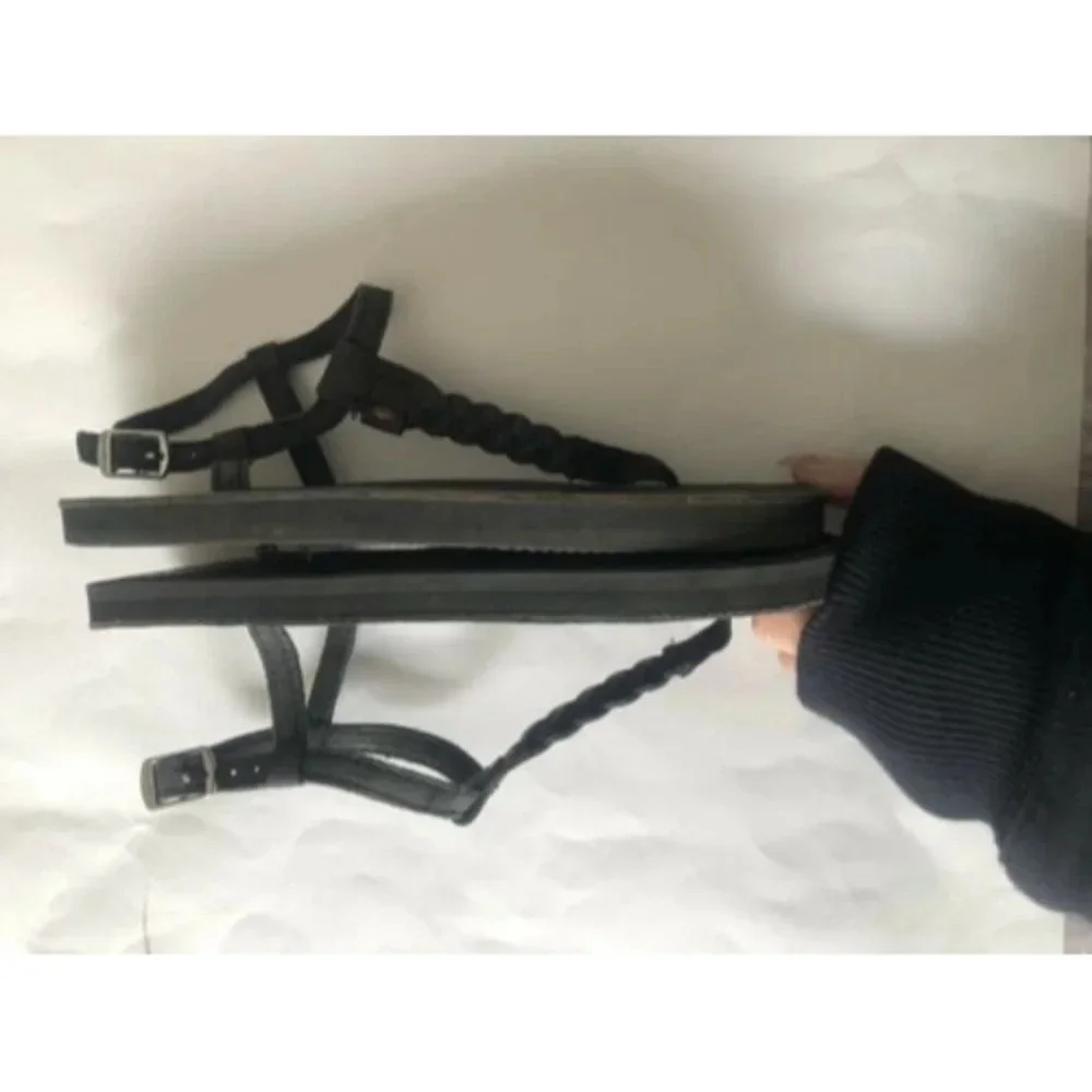 RAINBOW BRAIDED LEATHER THONG SANDALS SIZE 4/5